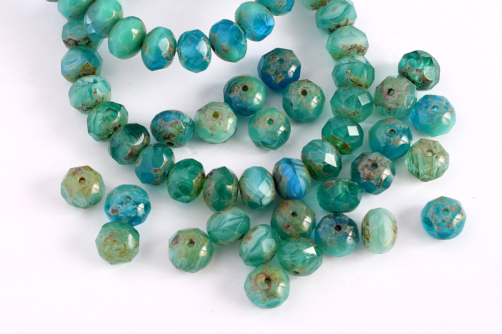 8mm Blue Czech Glass Tube Beads with a Green Picasso Finish 20 Grams T –  Royal Metals Jewelry Supply